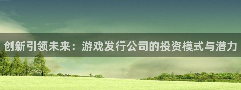 db电竞官网：创新引领未来：游戏发行公司的投资模式与潜力